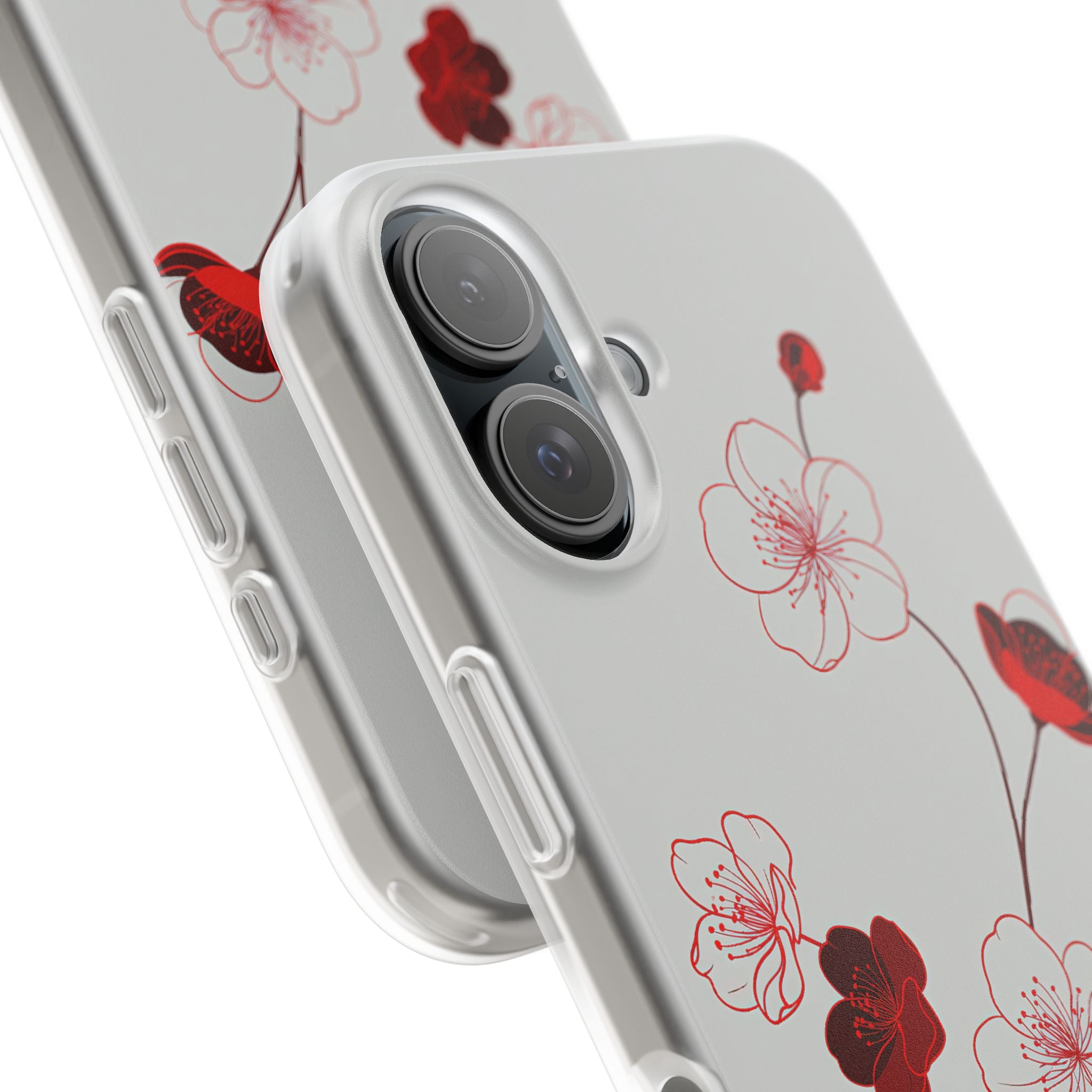 Red Lite Phone Case for iPhone - Kyoto Ember Bloom