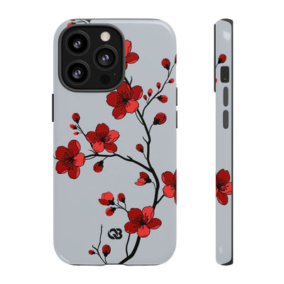 Scarlet Plum Blossom · Tough Phone Case for iPhone · Red