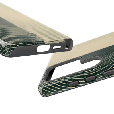 Green Tough Phone Case for Samsung - Evergreen Split Grain