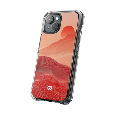Red Impact MagSafe Phone Case for iPhone - Crimson Ridge Lines