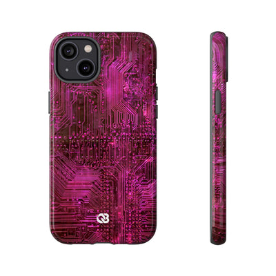 Magenta Circuit Trace · Tough Phone Case for iPhone · Pink