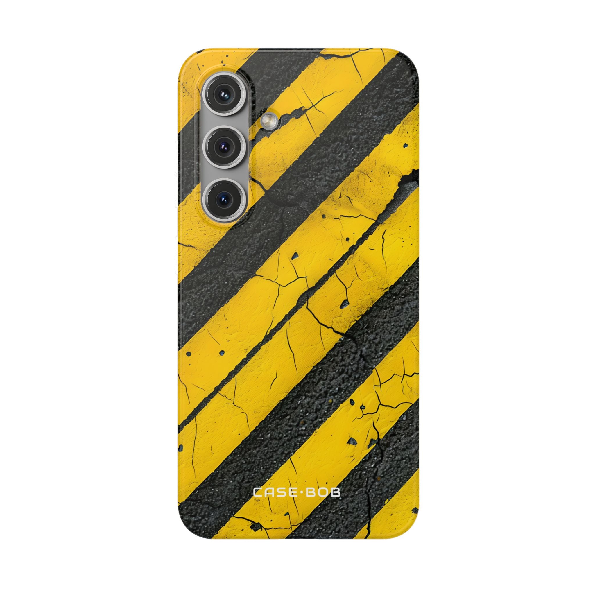 Geel gestreepte distressed Samsung S24 hoesje - Soft