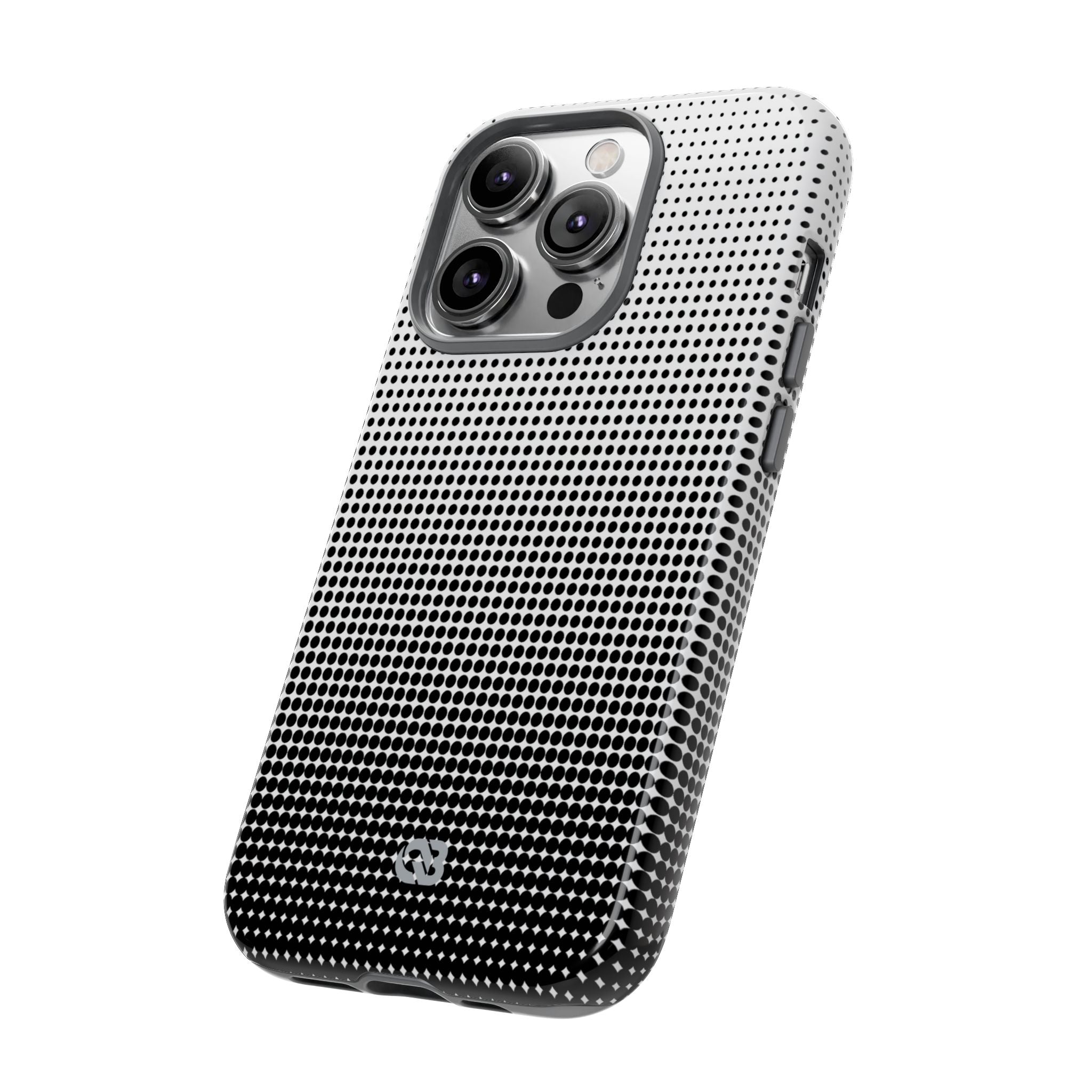 Black Tough Phone Case for iPhone - Obsidian Halftone Flux