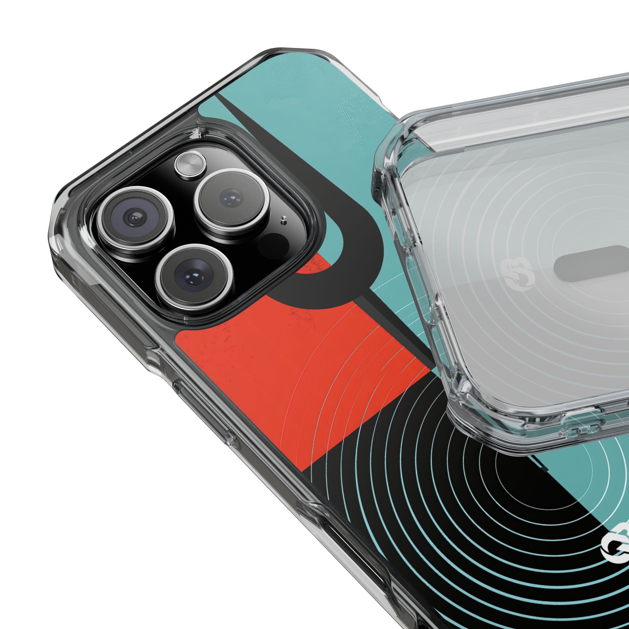 Teal Impact MagSafe Phone Case for iPhone - Sonic Static Split