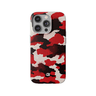 Crimson Halftone Camo · Lite Phone Case for iPhone ·  Red