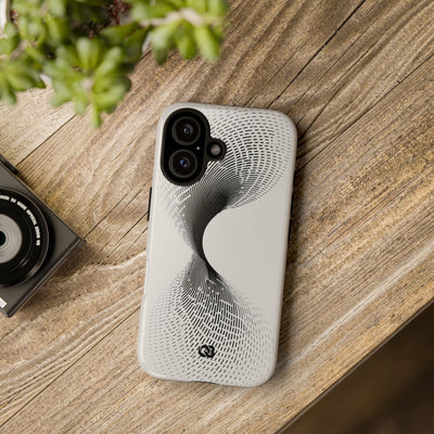 White Tough Phone Case for iPhone - Linear Torsion Grid