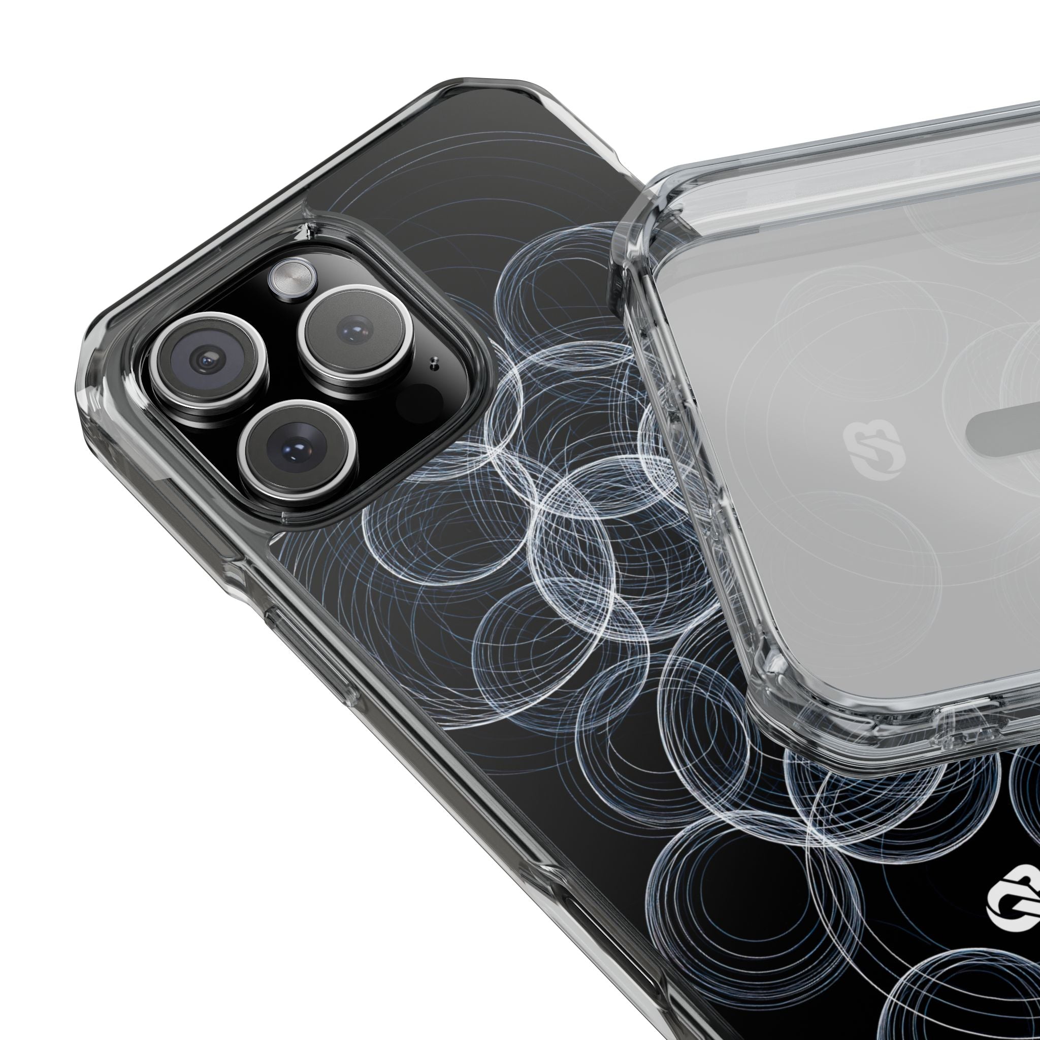 Black Impact MagSafe Phone Case for iPhone - Frosted Ring Matrix