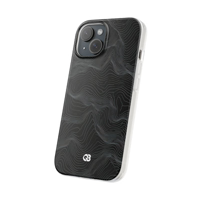 Black Lite Phone Case for iPhone - Obsidian Topo Wireframe