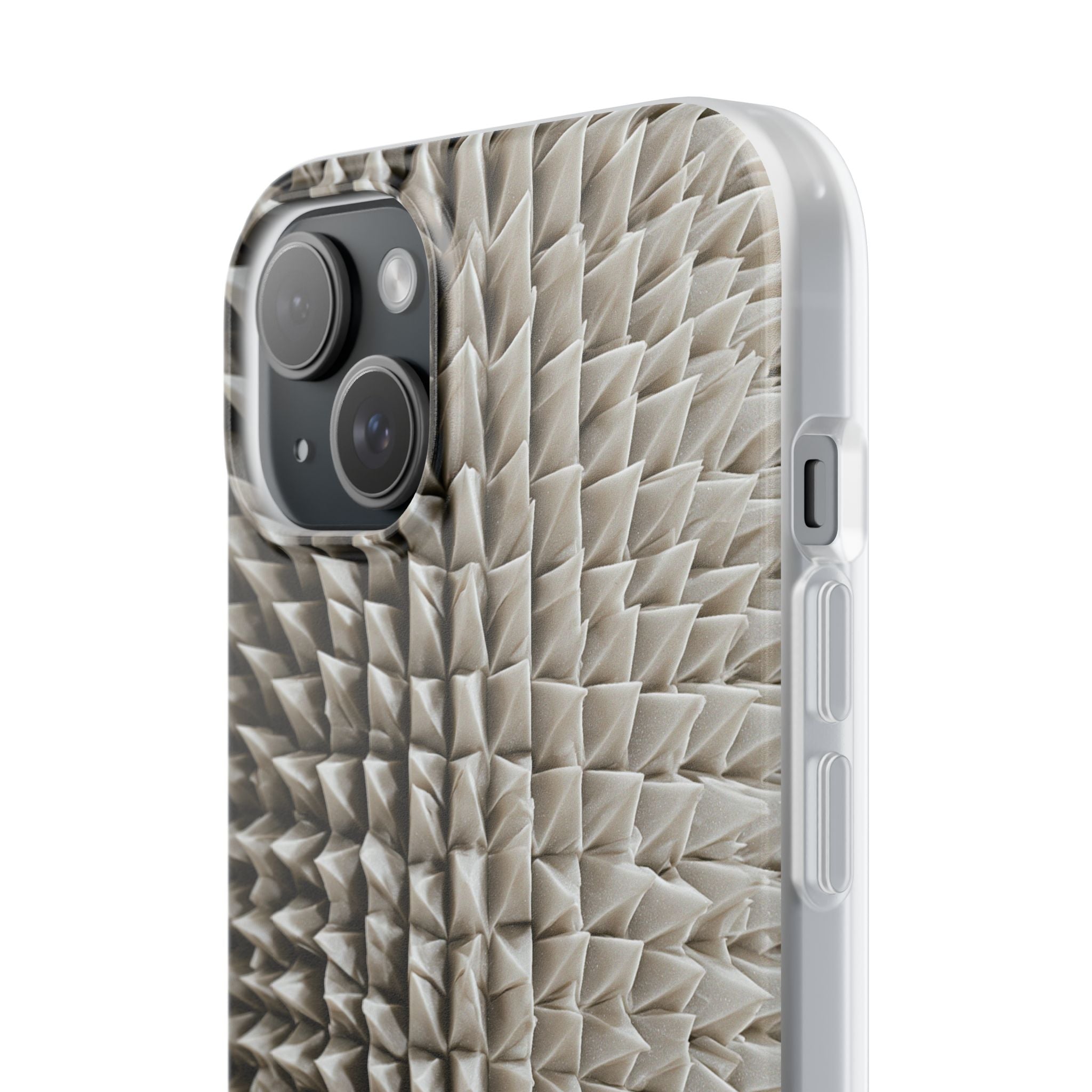 Beige Lite Phone Case for iPhone - Bone Spiked Grid