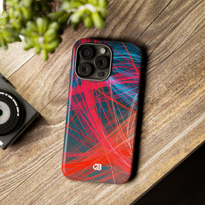 Neon Fiber Stream · Tough Phone Case for iPhone · Red