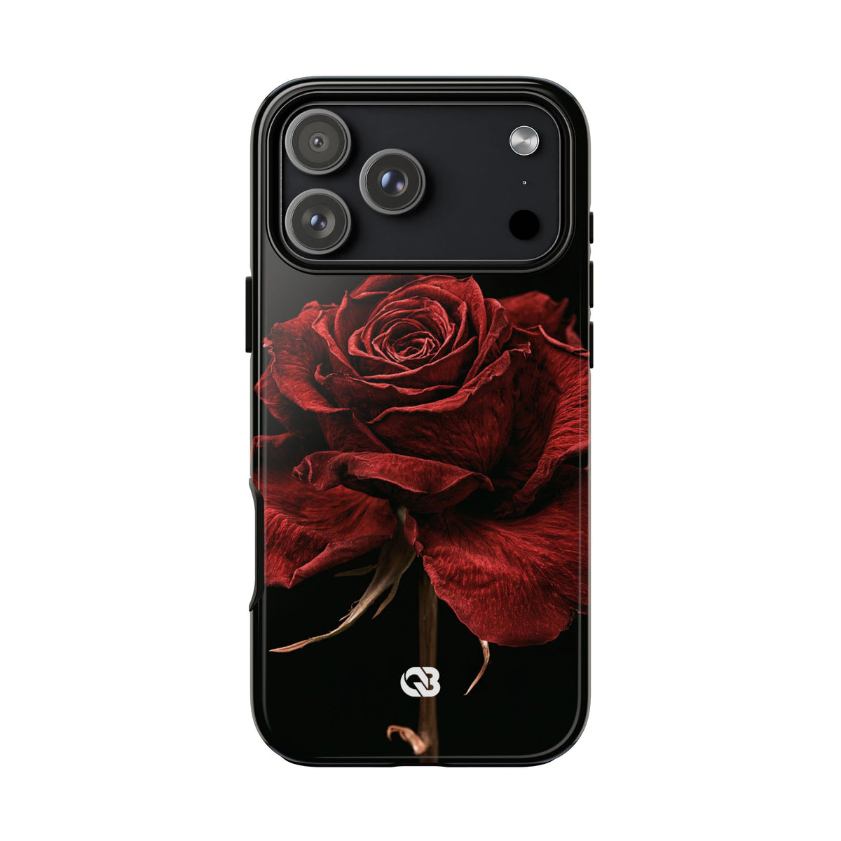 Crimson Noir Rose · Tough Phone Case for iPhone · Black