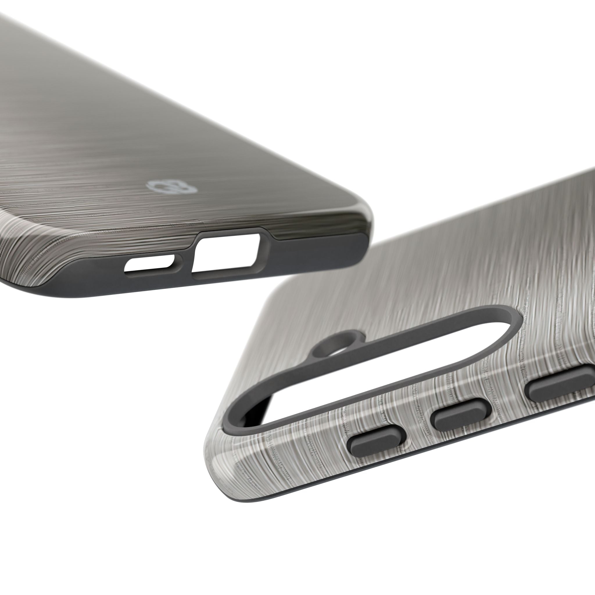 Grey Tough Phone Case for Samsung - Brushed Industrial Steel