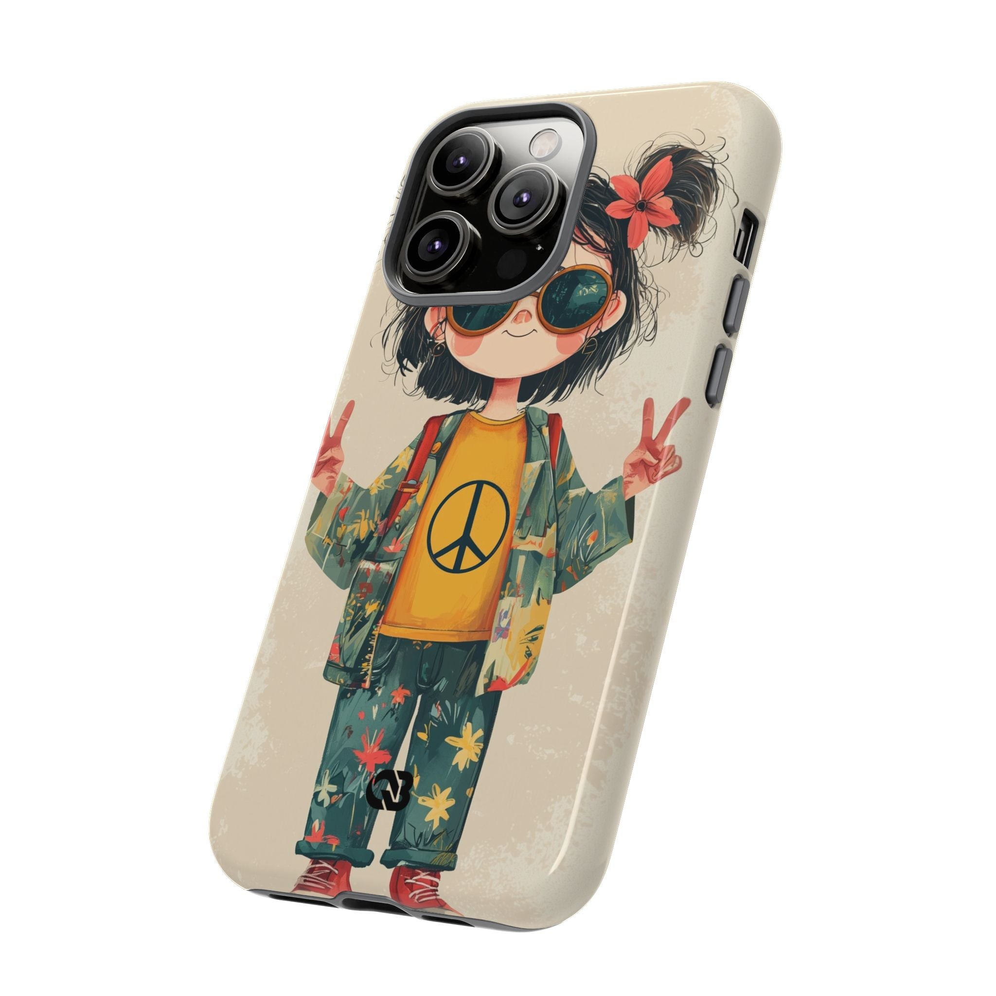 Retro Peace Girl · Tough Phone Case for iPhone