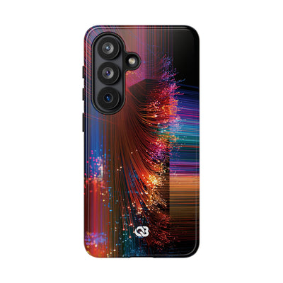 Black Tough Phone Case for Samsung - Cyber Optic Streak