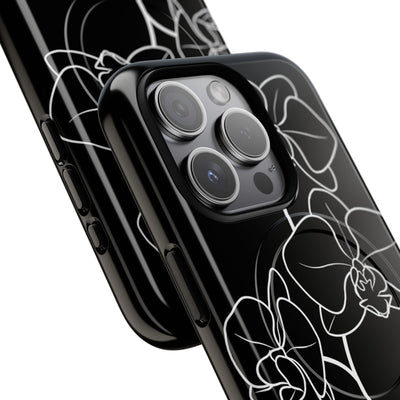 Black Tough 2.0 Magsafe Phone Case for iPhone - Noir Alabaster Orchid