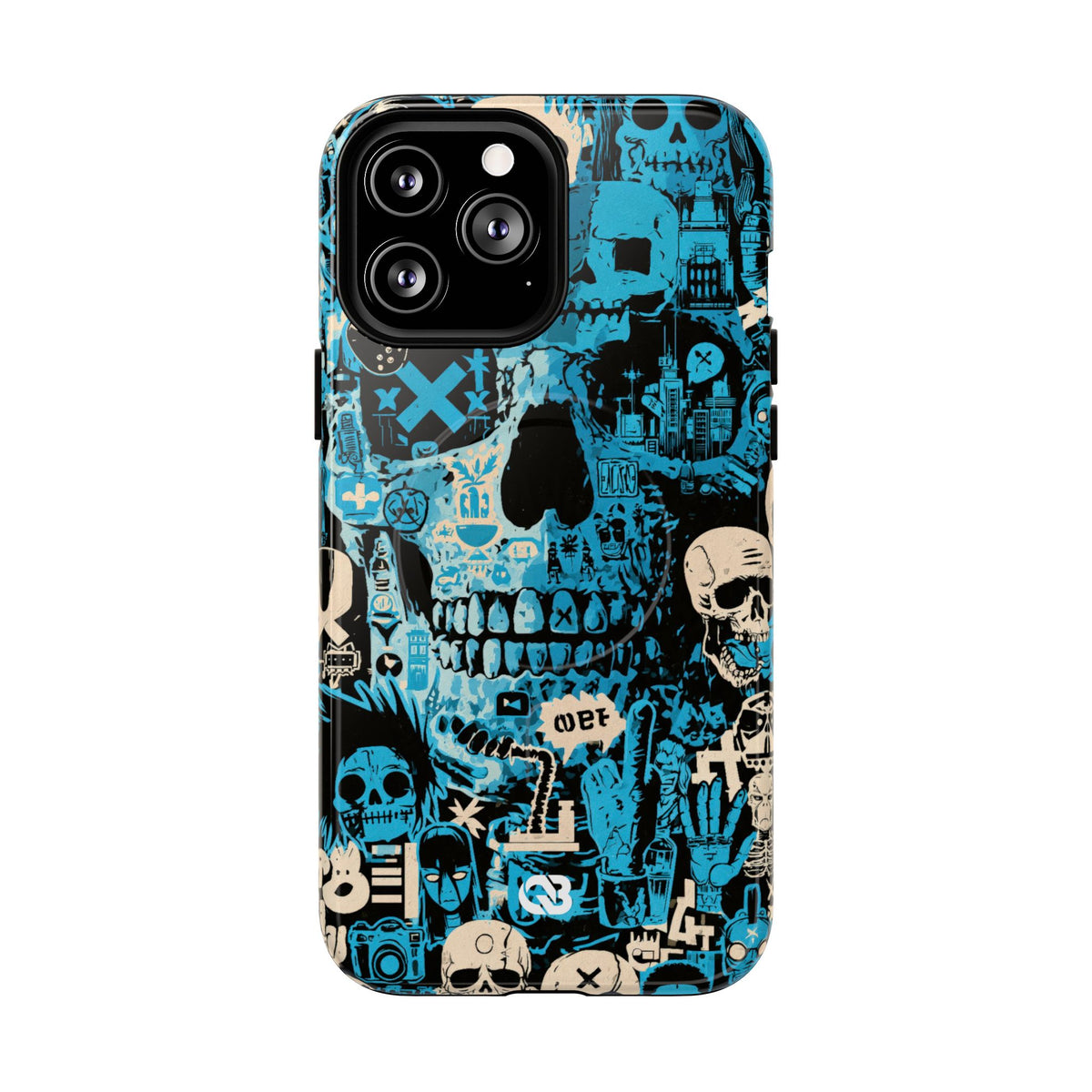 Electric Skull Graffiti · Tough 2.0 Magnetic Phone Case for iPhone · Blue