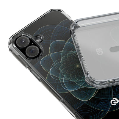 Blue Impact MagSafe Phone Case for iPhone - Celestial Wireframe Bloom