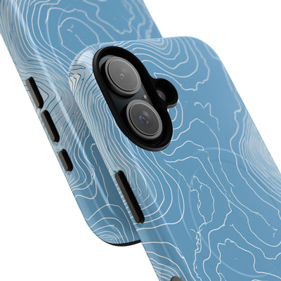 Blue Tough 2.0 Magsafe Phone Case for iPhone - Glacial Ridge Topo