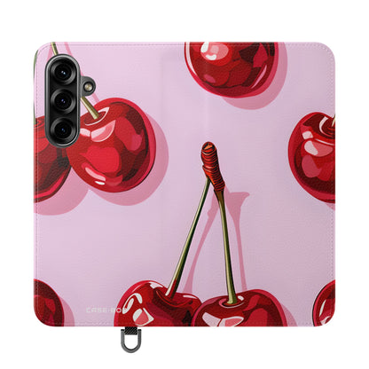 Glossy Cherry Glow - Samsung S25+ Case - Wallet