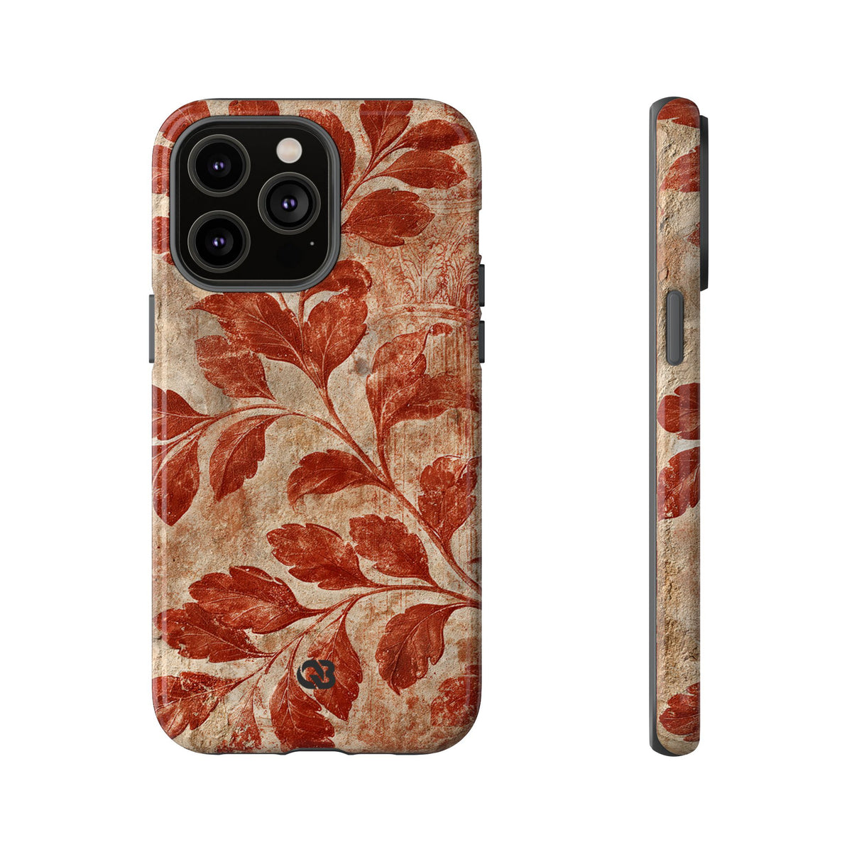 Terracotta Botanical Fresco · Tough Phone Case for iPhone · Red