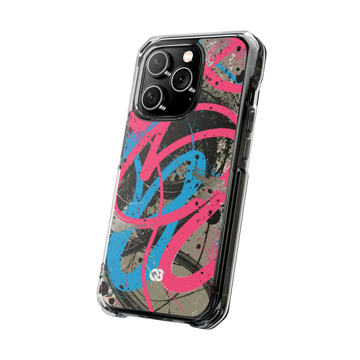Cyber Splatter Flow · Clear Impact Magnetic Phone Case for iPhone · Pink