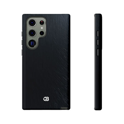 Black Tough Phone Case for Samsung - Midnight Brushed Grain