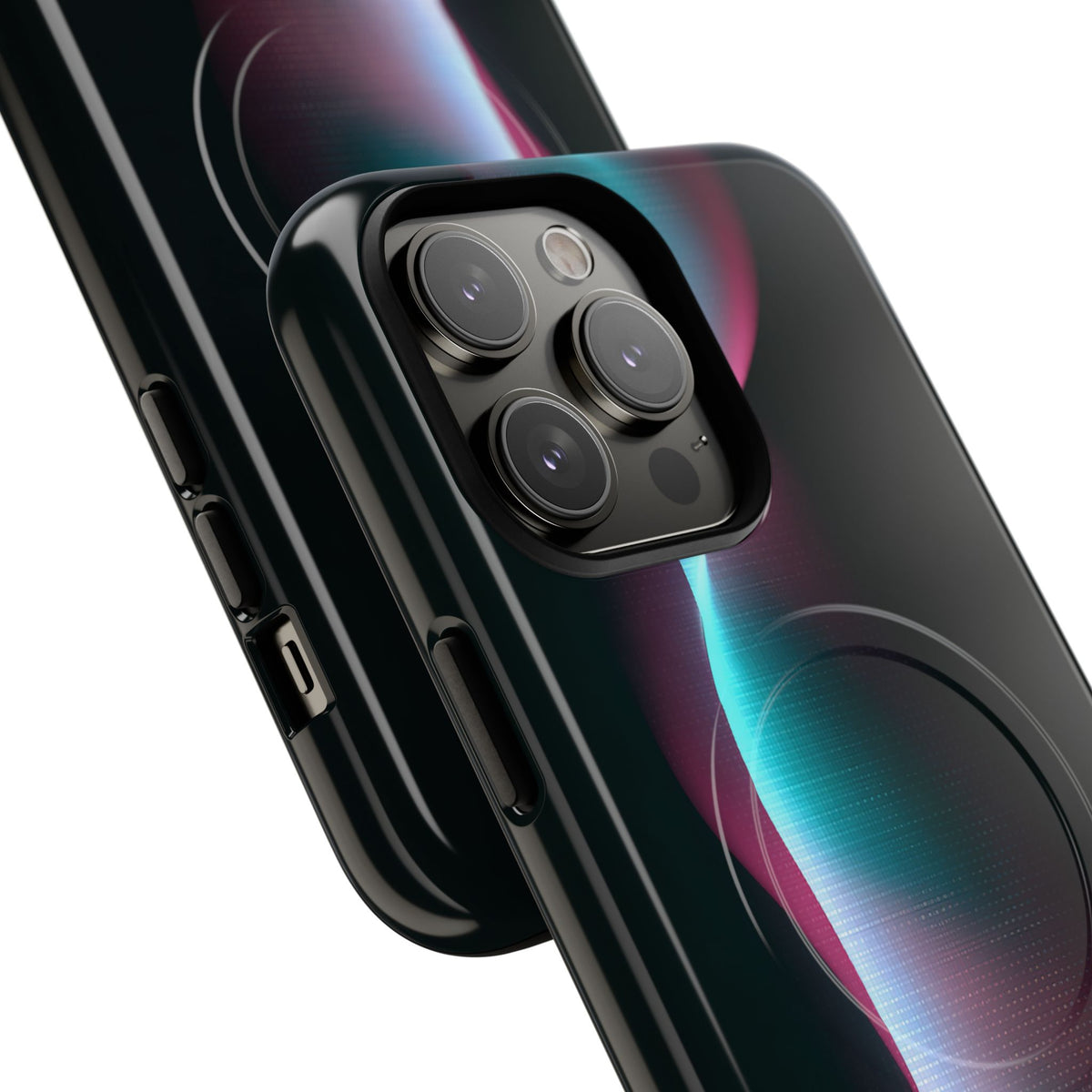 Neon Pixel Flow · Tough 2.0 Magnetic Phone Case for iPhone · Black