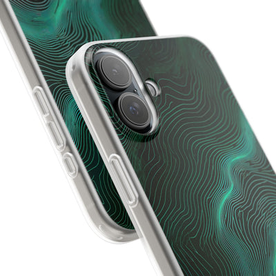 Teal Lite Phone Case for iPhone - Neon Jade Contour