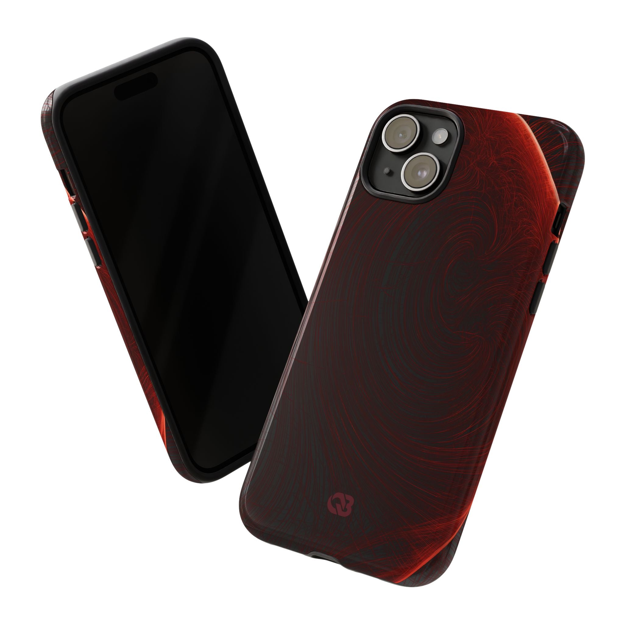 Red Tough Phone Case for iPhone - Crimson Flare Flux