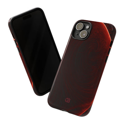 Red Tough Phone Case for iPhone - Crimson Flare Flux