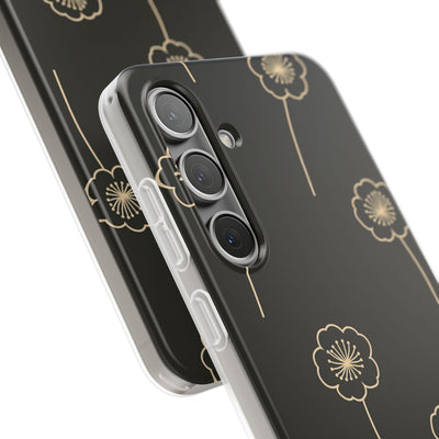 Black Lite Phone Case for Samsung - Obsidian Sand Petals