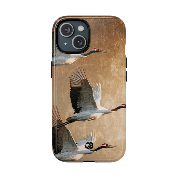 Golden Crane Flight · Tough 2.0 Magnetic Phone Case for iPhone · Gold