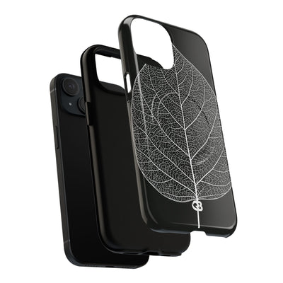 Black Tough 2.0 Magsafe Phone Case for iPhone - Bleached Leaf Lattice