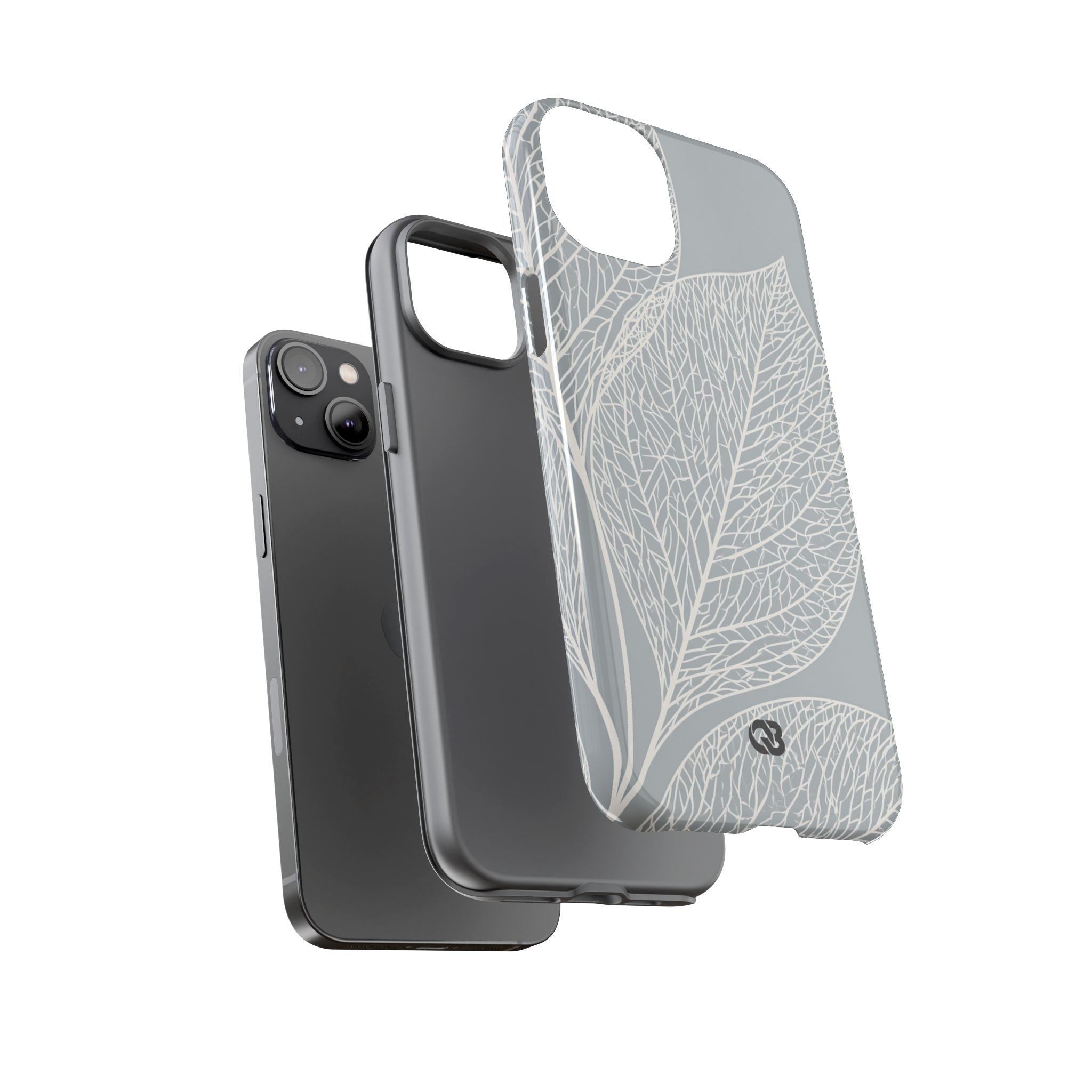 Grey Tough Phone Case for iPhone - Frosted Ash Veins