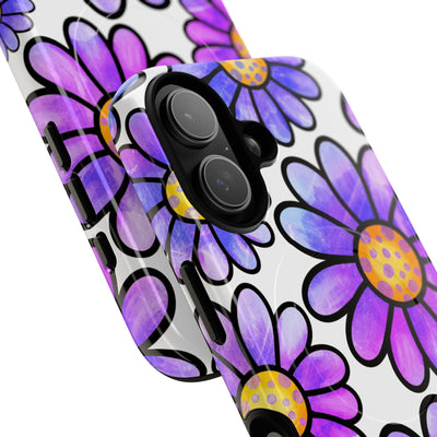 Violet Grunge Bloom · Tough+ Handyhülle für iPhone · Magsafe