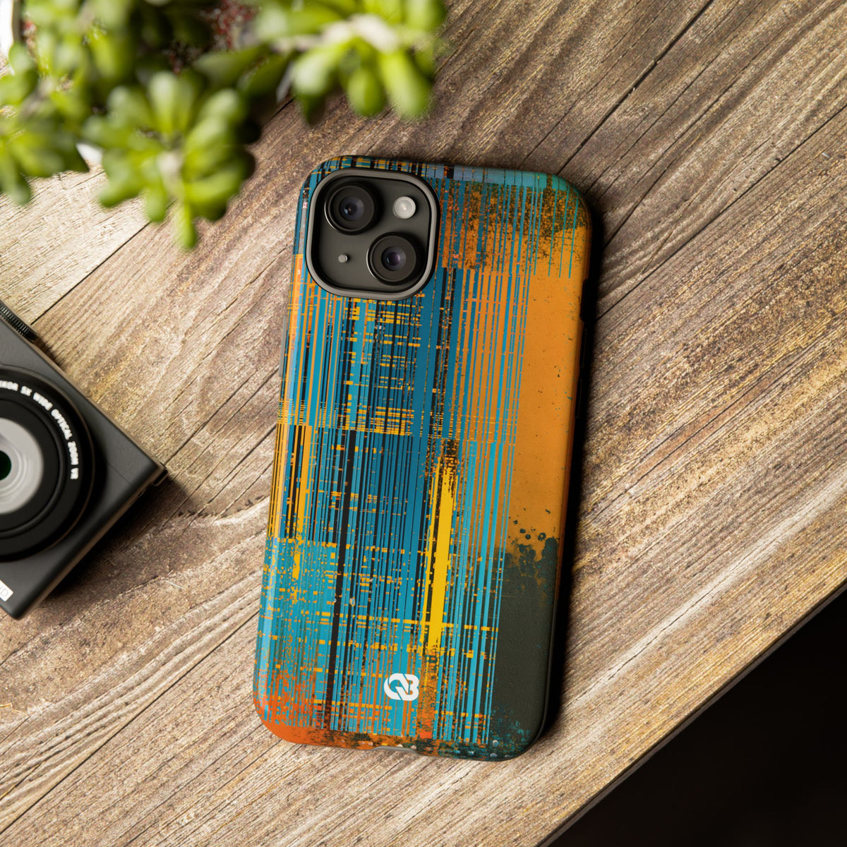 Cyber Glitch Stream · Tough Phone Case for iPhone · Teal