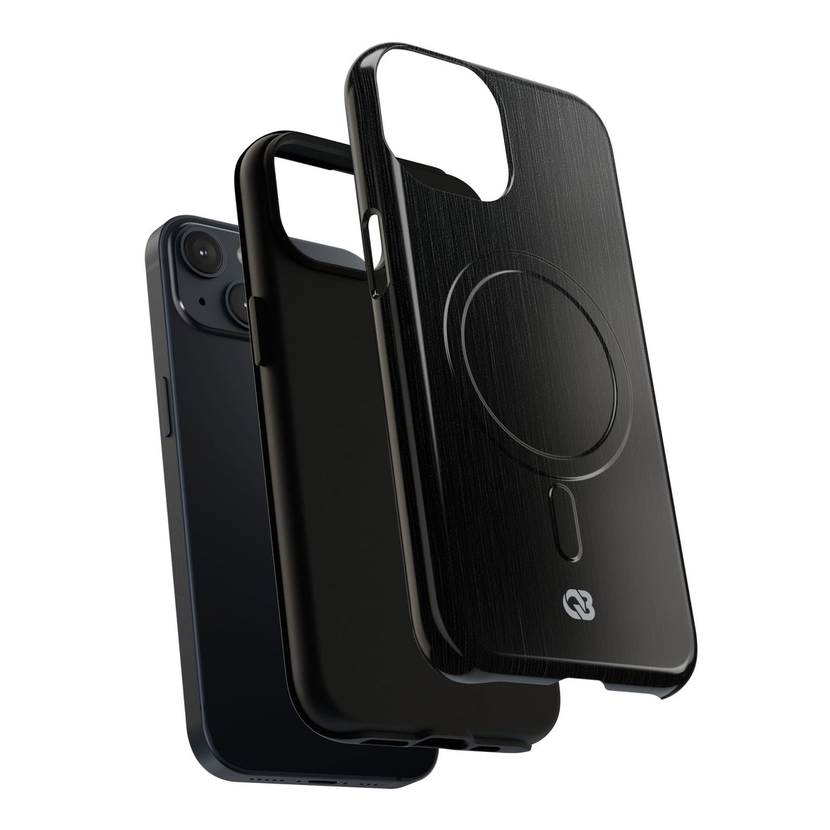 Obsidian Brushed Steel · Tough 2.0 Magnetic Phone Case for iPhone · Black