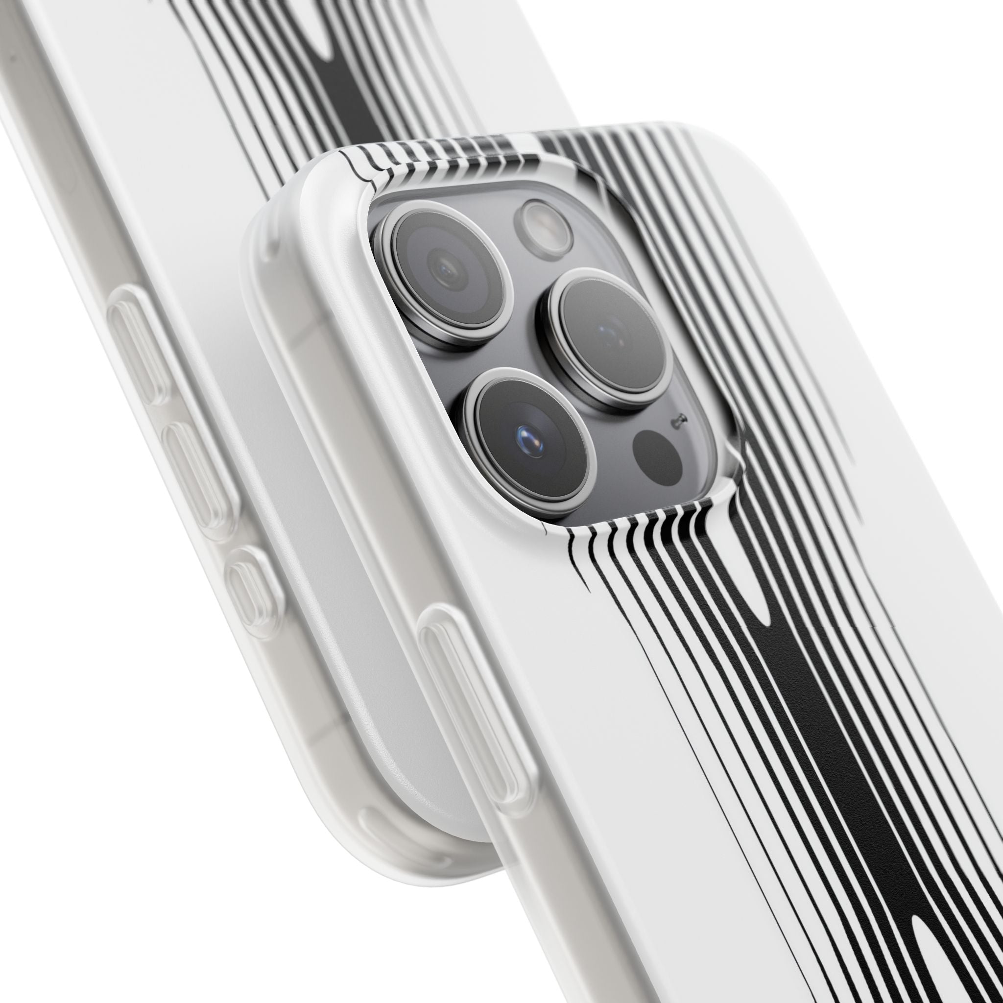 White Lite Phone Case for iPhone - Kinetic Mono Distortion