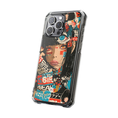 Shibuya Street Collage · Clear Impact Magnetic Phone Case for iPhone · Red