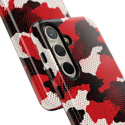 Crimson Halftone Camo · Tough Phone Case for Samsung · Red