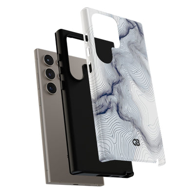 White Tough Phone Case for Samsung - Nordic Ridge Topo