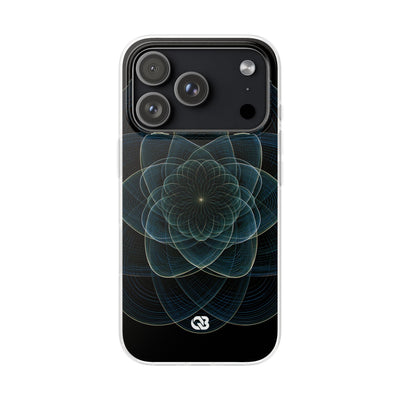 Blue Lite Phone Case for iPhone - Celestial Wireframe Bloom
