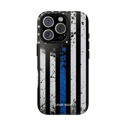 Blue Line Flag iPhone 16 Pro Case - Tough