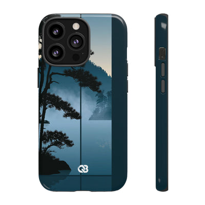 Misty Pine Horizon · Tough Phone Case for iPhone · Teal