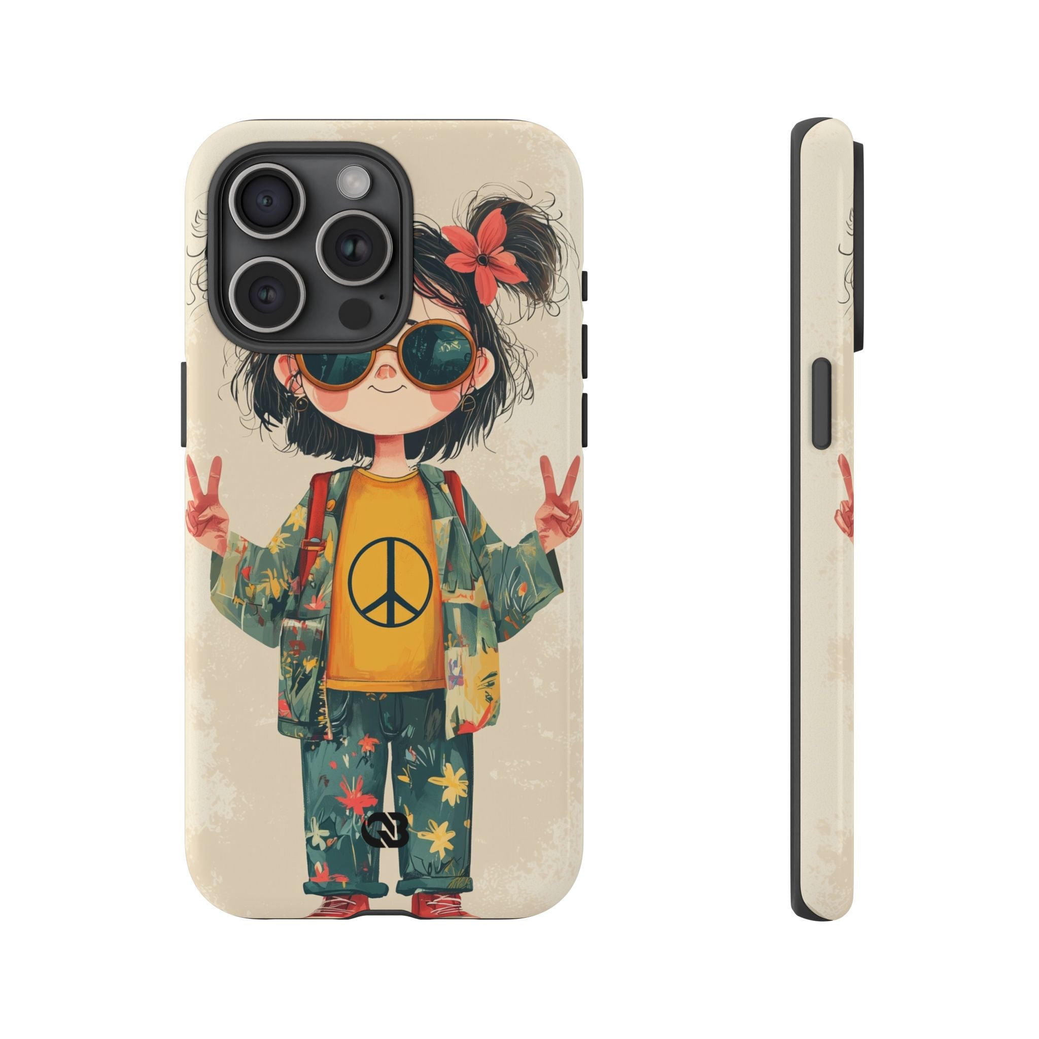 Retro Peace Girl · Tough Phone Case for iPhone