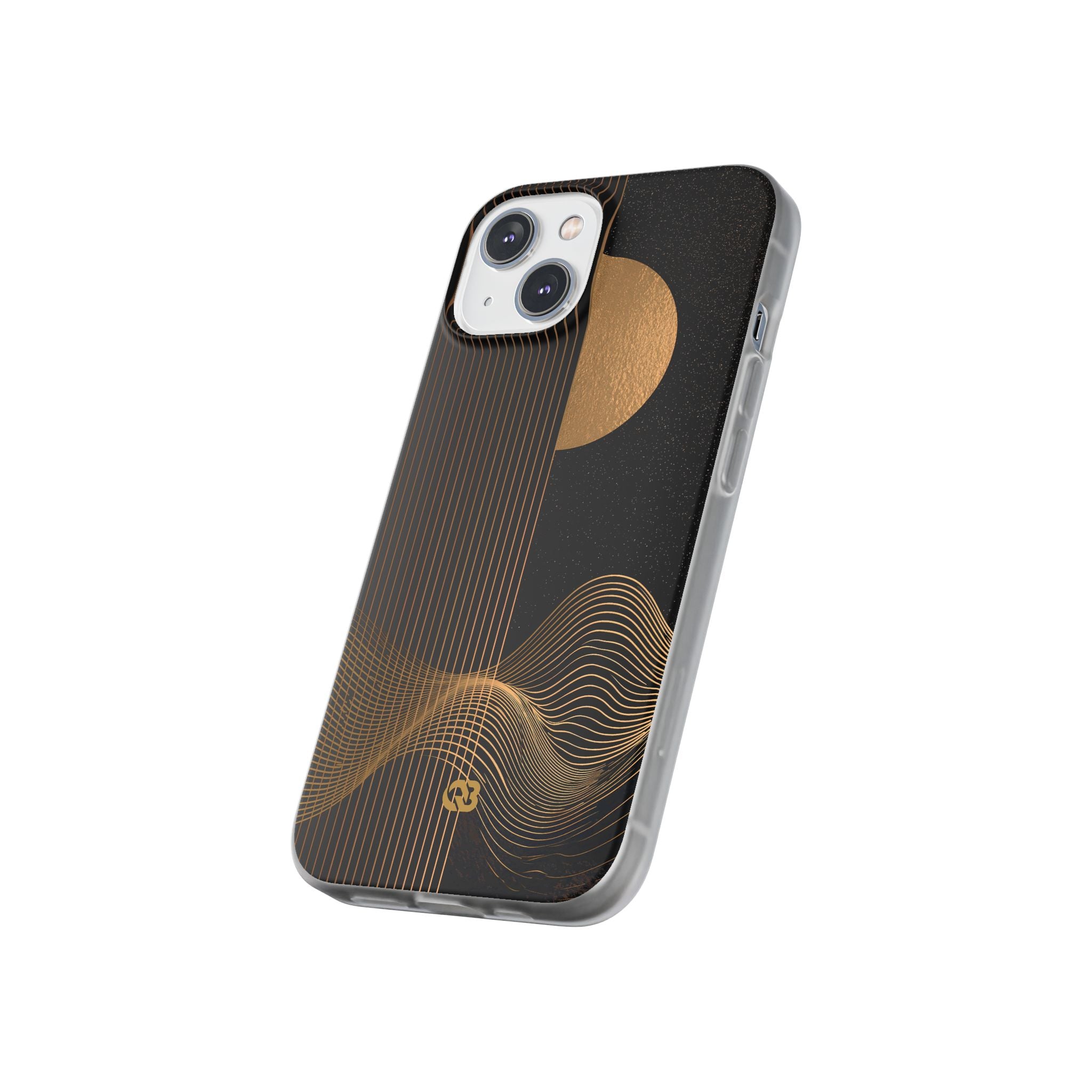 Gold Lite Phone Case for iPhone - Gilded Obsidian Dunes