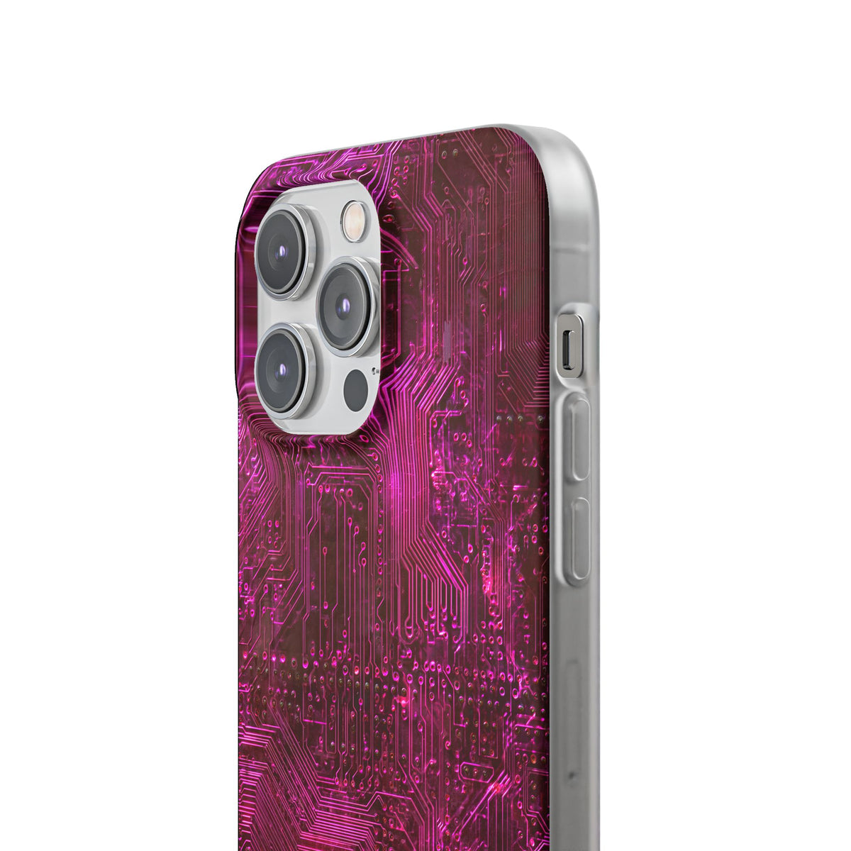Magenta Circuit Trace · Lite Phone Case for iPhone ·  Pink