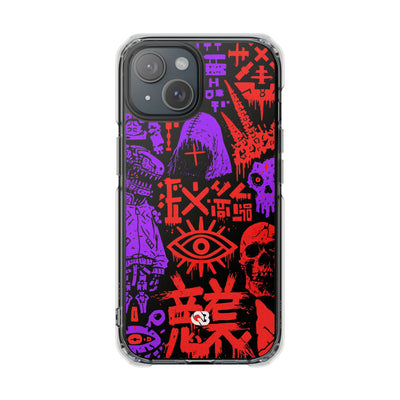 Underground Cyber Glyphs · Clear Impact Magnetic Phone Case for iPhone · Black