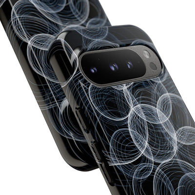 Black Tough Phone Case for Google Pixel - Frosted Ring Matrix