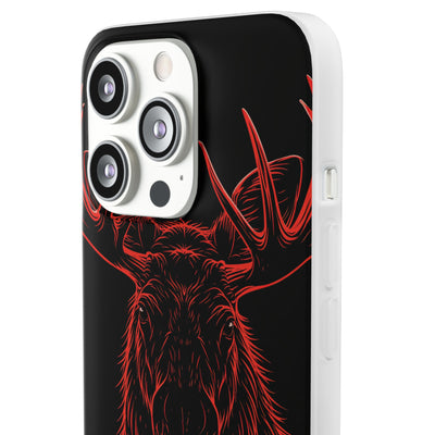 Nordic Moose Contour · Lite Phone Case for iPhone ·  Red